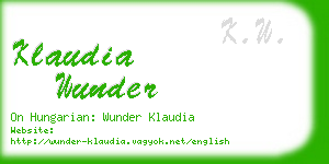 klaudia wunder business card